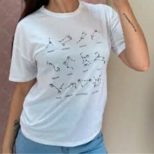 Medium collectors astrology zodiac white t shirt